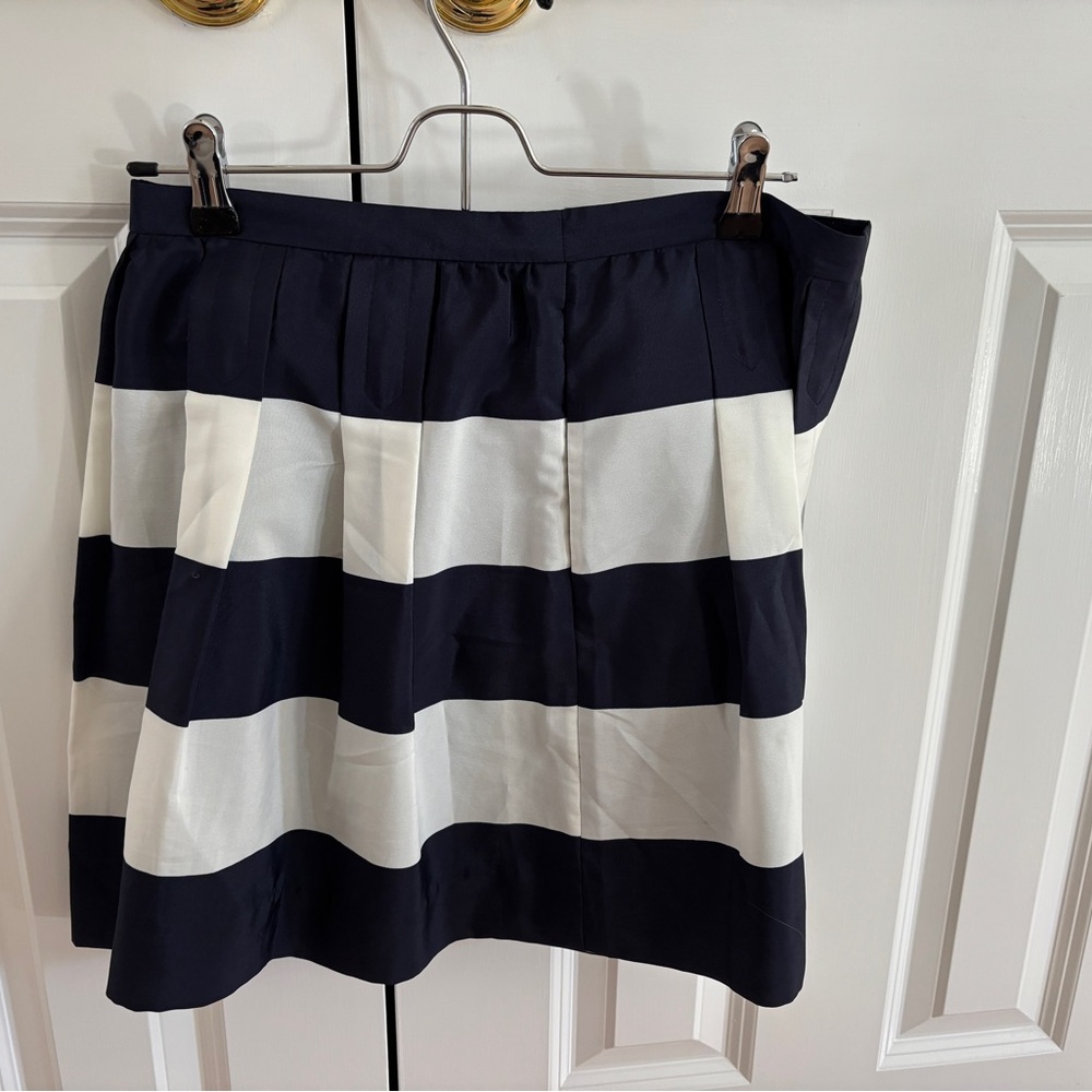 J. Crew Striped Navy and White Mini Skirt